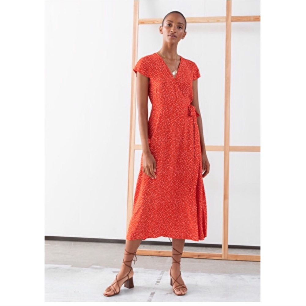 Polka Dot Midi Wrap Dress